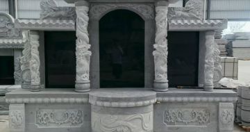 晋城 芝麻灰高档墓碑，土墓，可定制