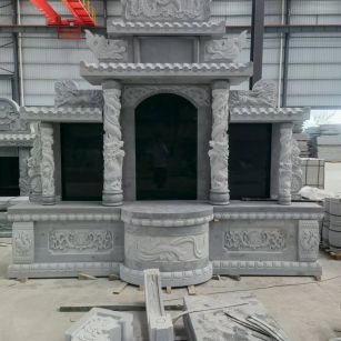 晋城 芝麻灰高档墓碑，土墓，可定制