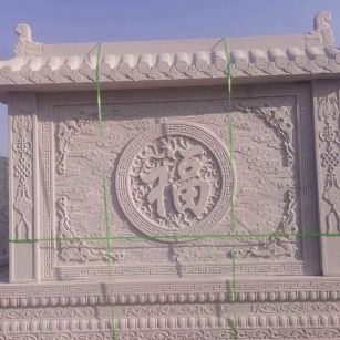晋城 芝麻白花岗岩屏风，照壁，影壁