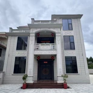 晋城 芝麻白石材别墅干挂案例展示