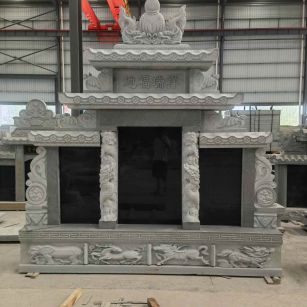 晋城 芝麻灰高档墓碑、土墓，一套也支持定做