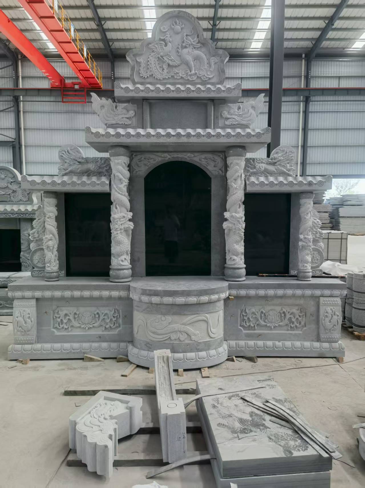 晋城 芝麻灰高档墓碑，土墓，可定制