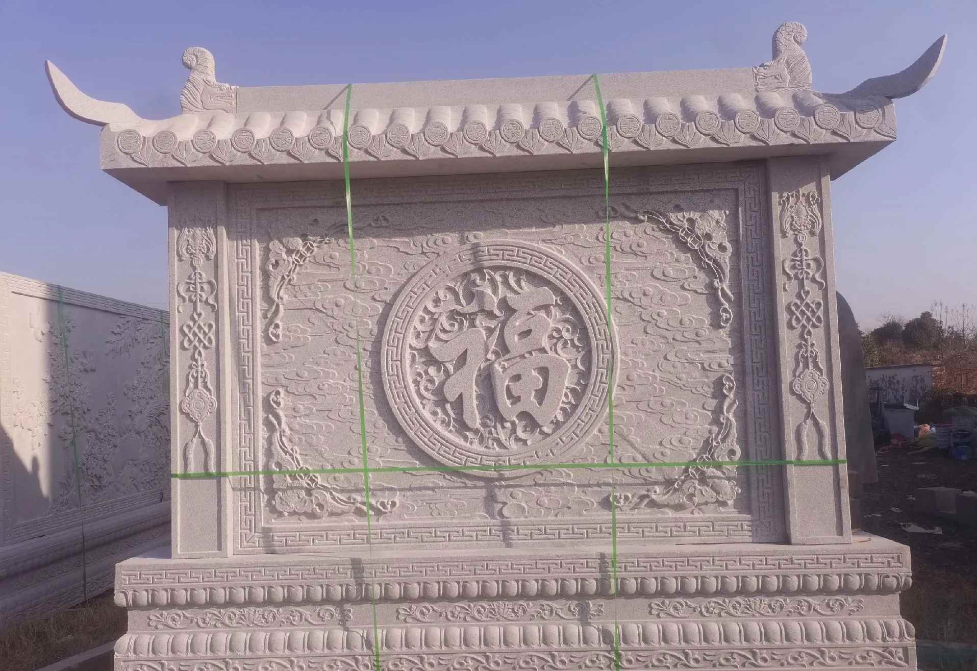 晋城 芝麻白花岗岩屏风，照壁，影壁